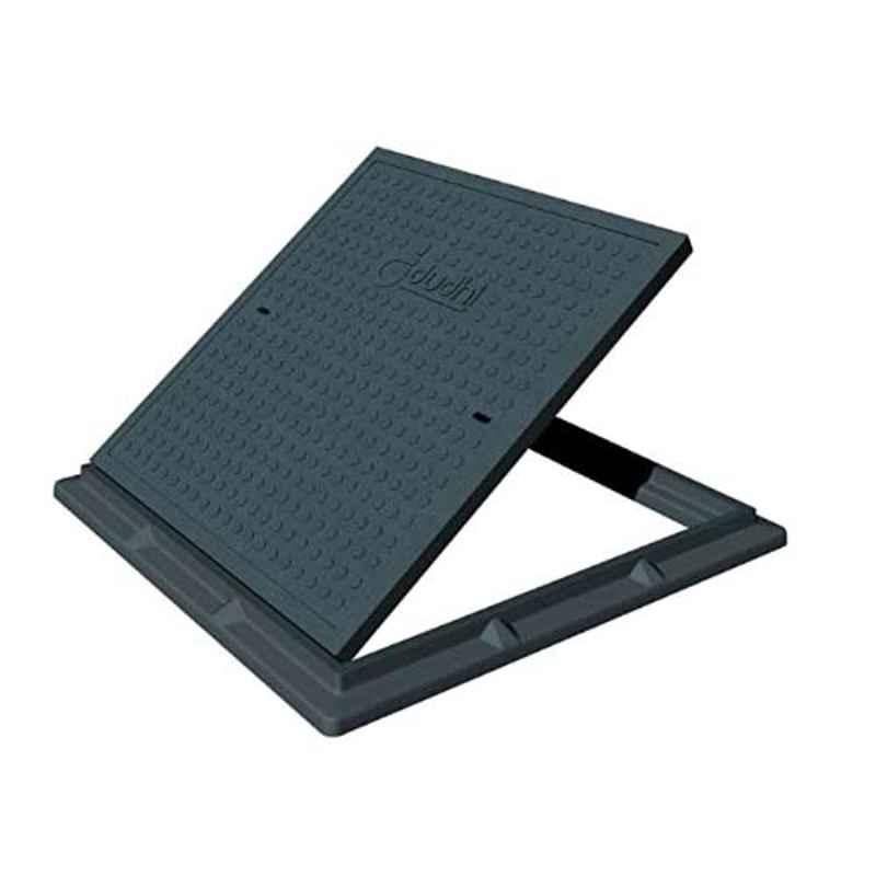 DUDHI 2.5 Ton FRP Square Manhole Cover with Frame, LMHS-28-2.5MT