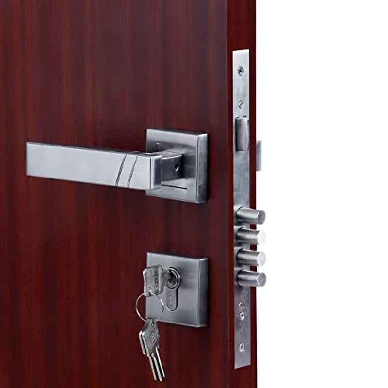 Homexpert Rose Sierra 60mm Stainless Steel Silver Both Side Key Mortise Door Lock Set