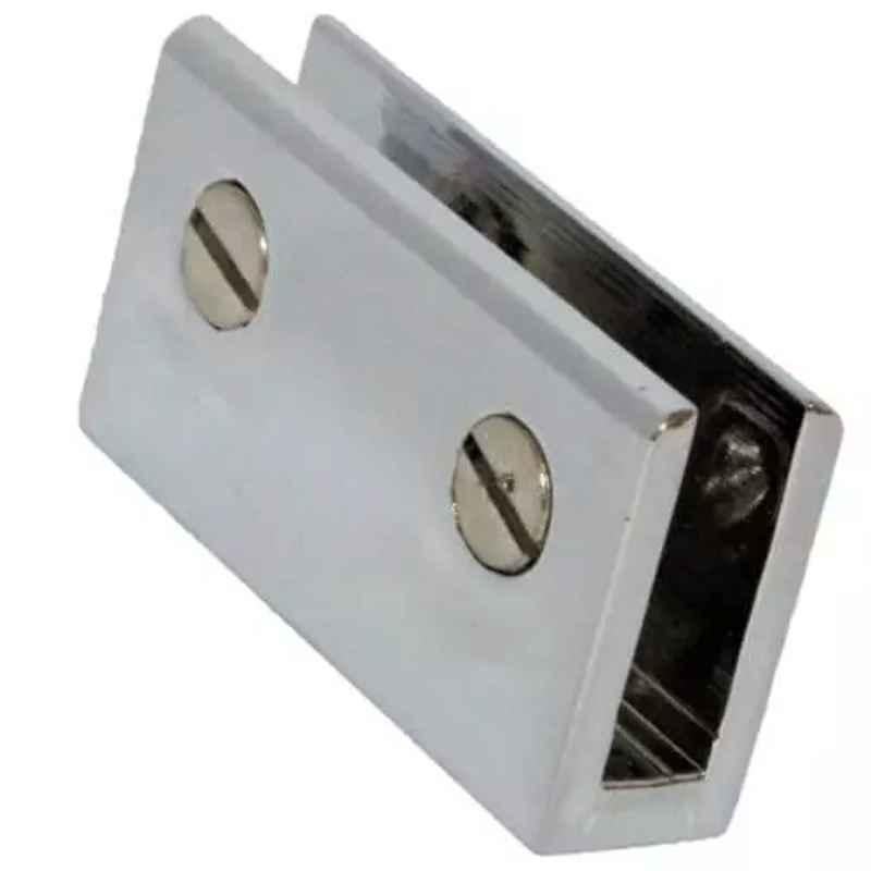 RiseOm 6mm Brass Polished Chrome Glass Mount Bracket, UR-UYD1-HDOE (Pack of 10)