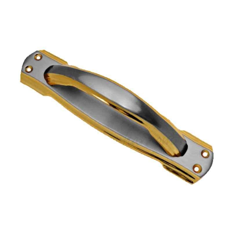 Smart Shophar 8 inch Brass Gold Silver Tado Plate Handle, 50872-BPHT-GS08 (Pack of 4)