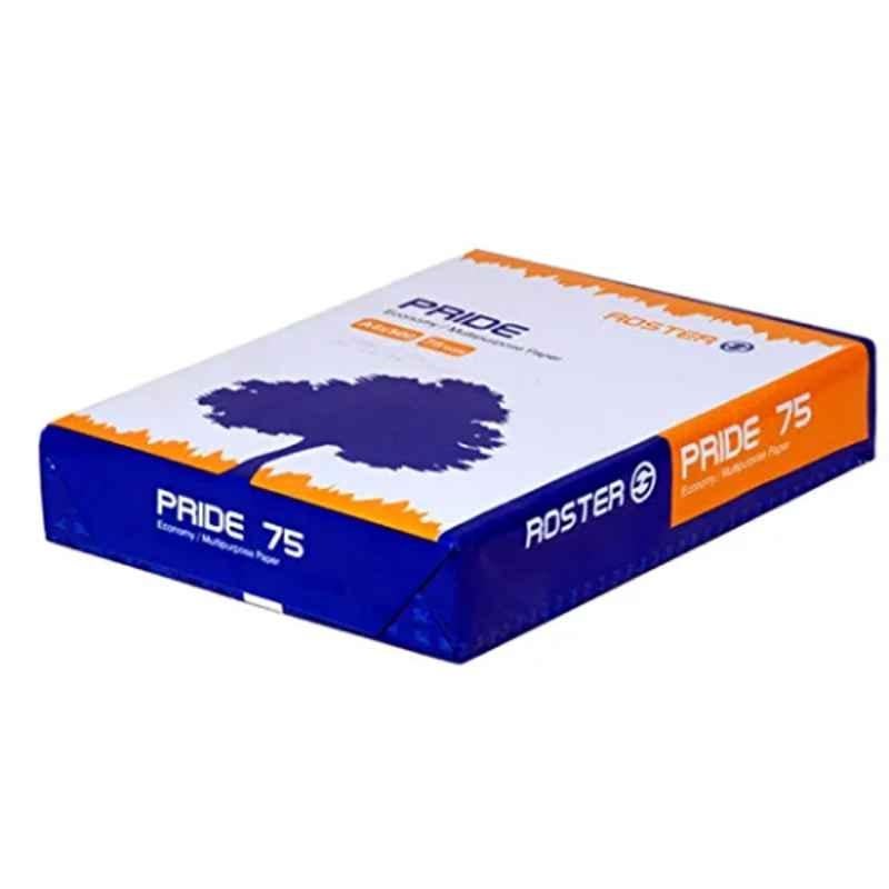 Roster Pride 500 Sheets 75 GSM White Copier Paper (Pack of 5)