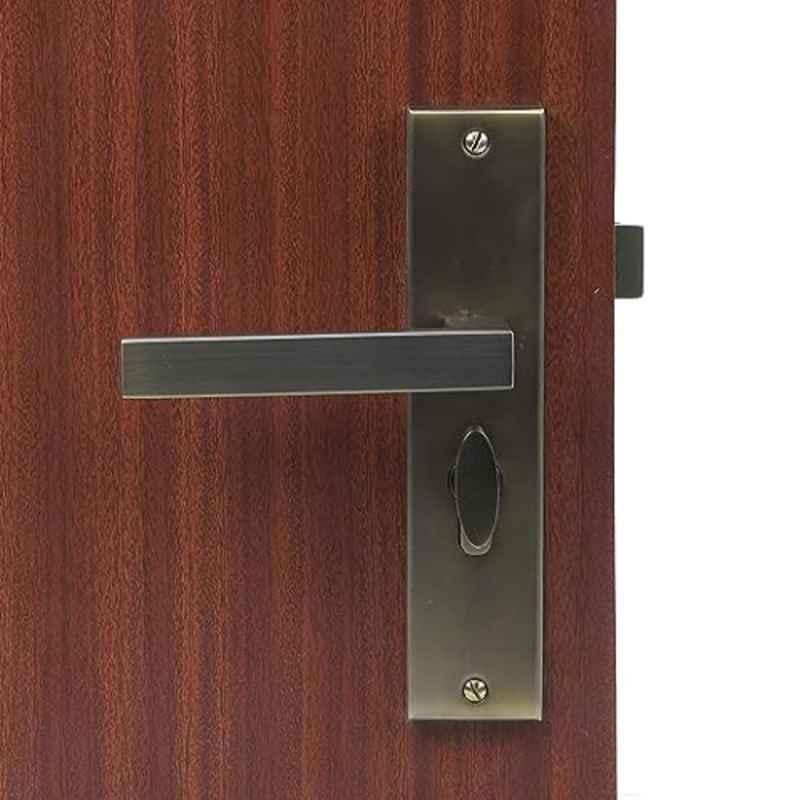 Homexpert LB301 8 inch 60mm Stainless Steel Antique Brass Finish Cylindrical Plate One Side Key Mortise Door Lock Set