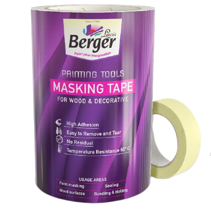 Berger 24mm Plastic Multi Masking Tape with High Adhesion for Multipurpose Application, F00MT00ZY6001000