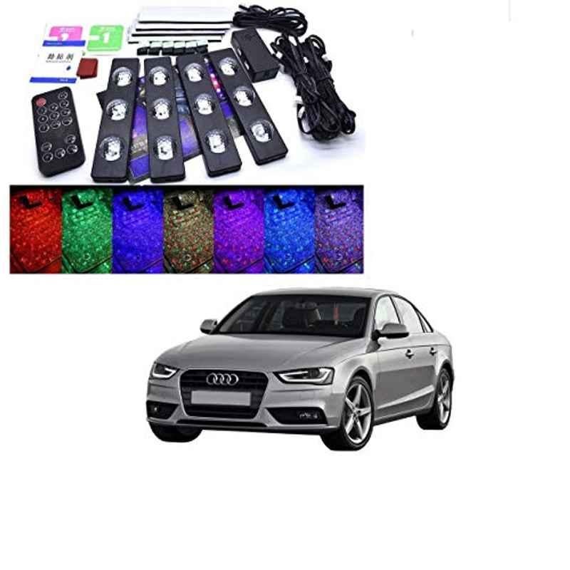 Kozdiko 4 Pcs 7 Colour Seat Bottom Car Star Light Kit with Remote Control For Audi A4