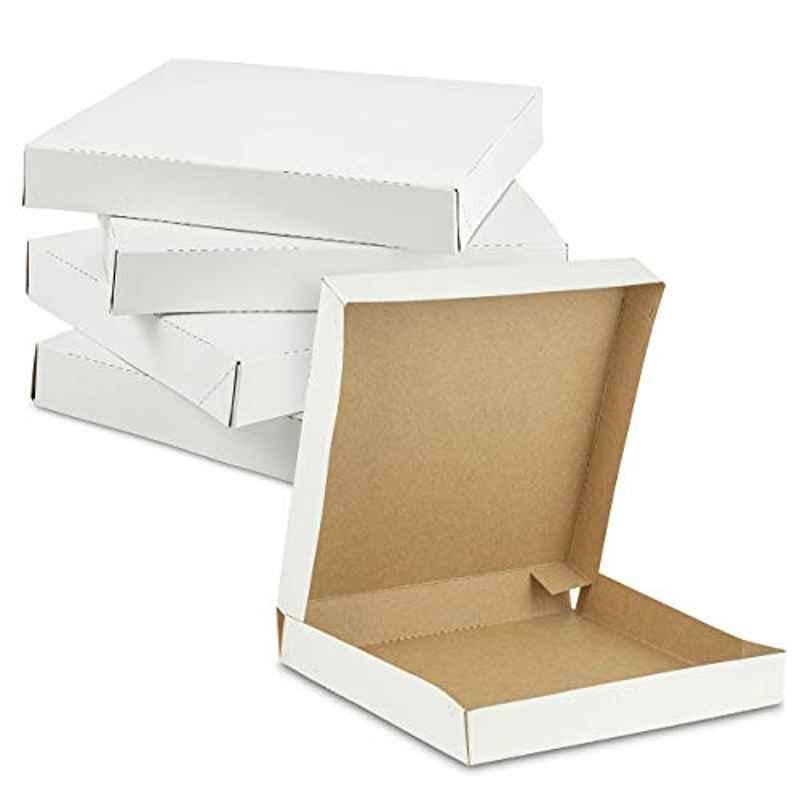 MM WILL CARE 8.5x8.5x1.8 inch White Cardboard Pizza Box, (Pack of 50)