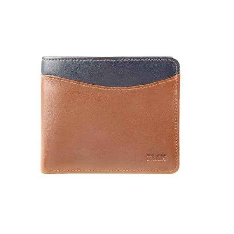 Elan 8 Slots Leather Brown Bifold Card Wallet with Money Clip, EX-4201-BR