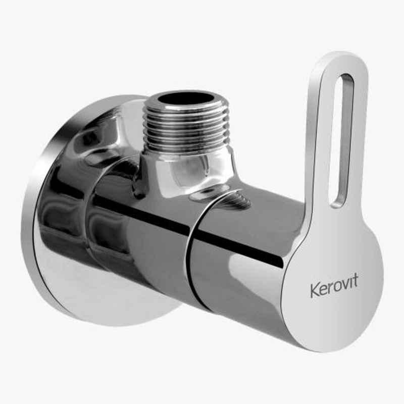 Kerovit Curve Silver Chrome Finish Angular Valve with Flange, KB1711003