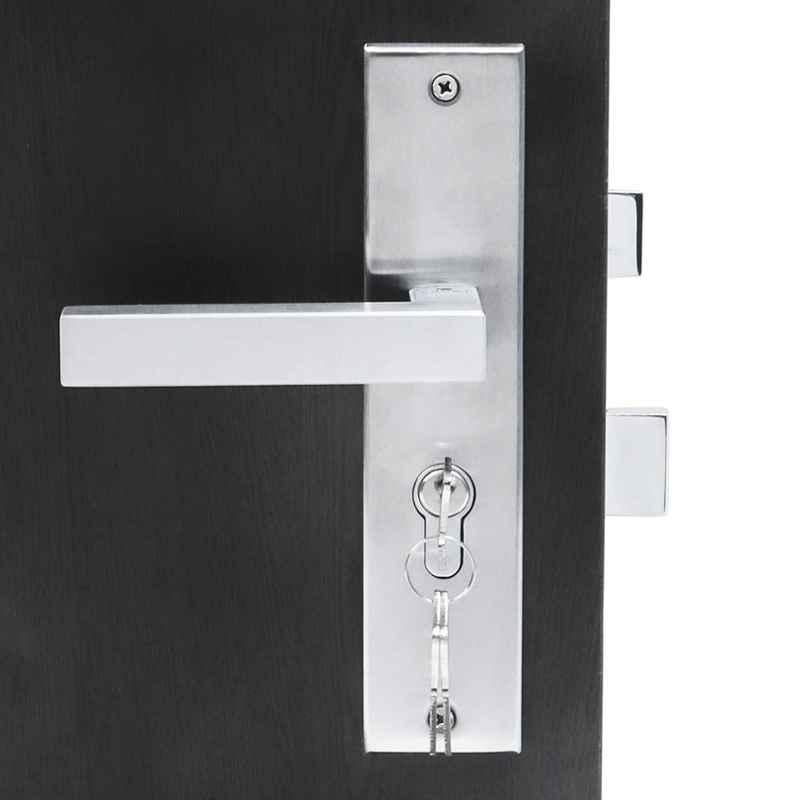 Handle Waala LB-201 8 inch 60mm Stainless Steel Silver Mortise Door Lock Set
