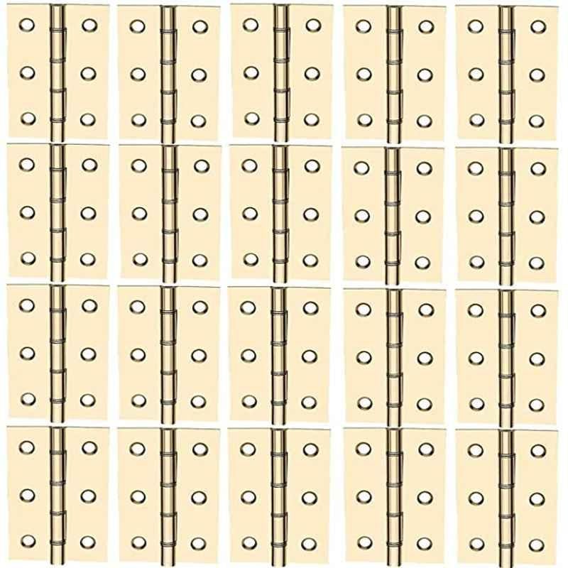 Screwtight 3 inch Brass Polished Double Steel Washered Door Butt Hinge, B170403PB-20P (Pack of 20)