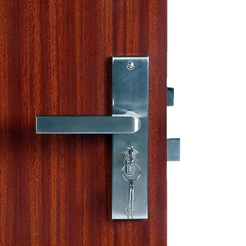 Handle Waala MG201 8 inch 60mm Stainless Steel Satin Finish Cylindrical Plate Both Side Key Mortise Door Lock Set