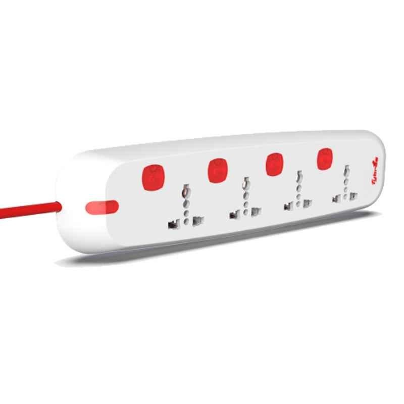 Fybros Titan 2m Polycarbonate 4x4 International Sockets Power Extension Board with Individual Switch & Indicator, 9025