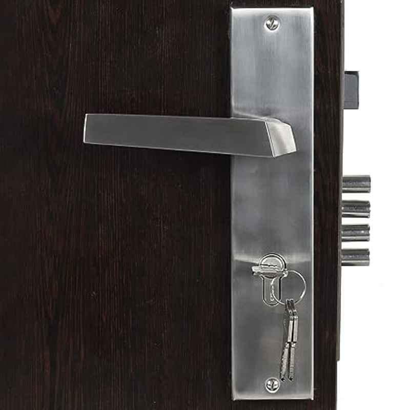 Handle Waala SANA 10 inch 60mm Stainless Steel Silver Cylindrical Plate Both Side Key Mortise Door Lock Set
