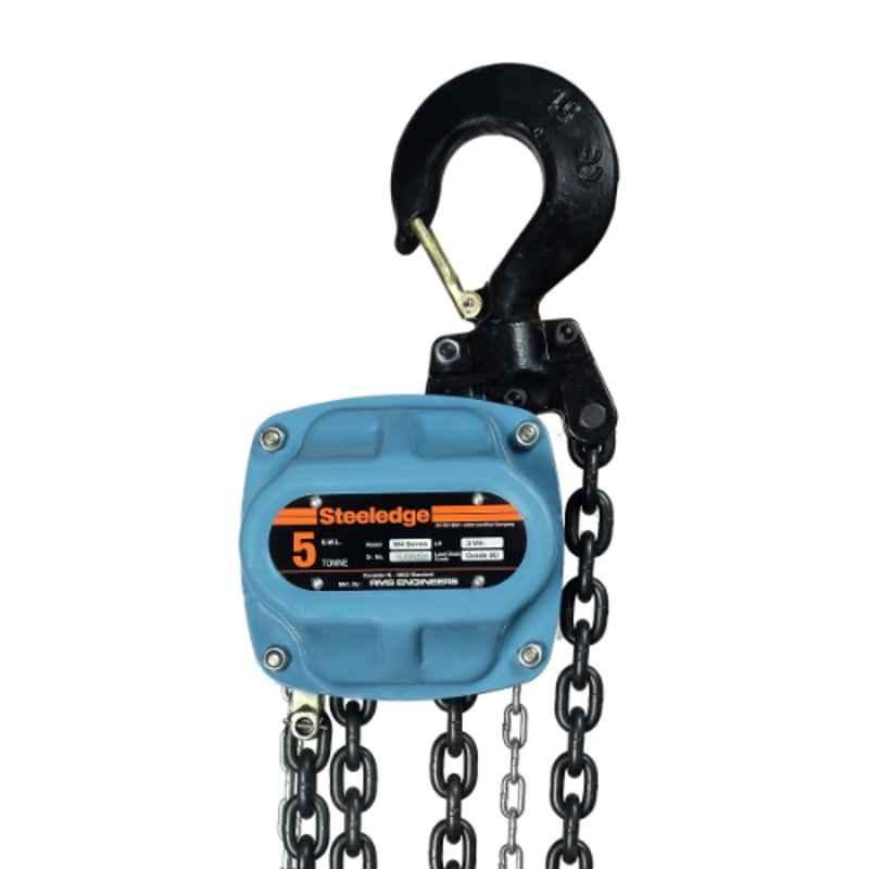 Steeledge M3 1 Ton 3m Single Fall Alloy Steel Manual Chain Pulley Block, 101