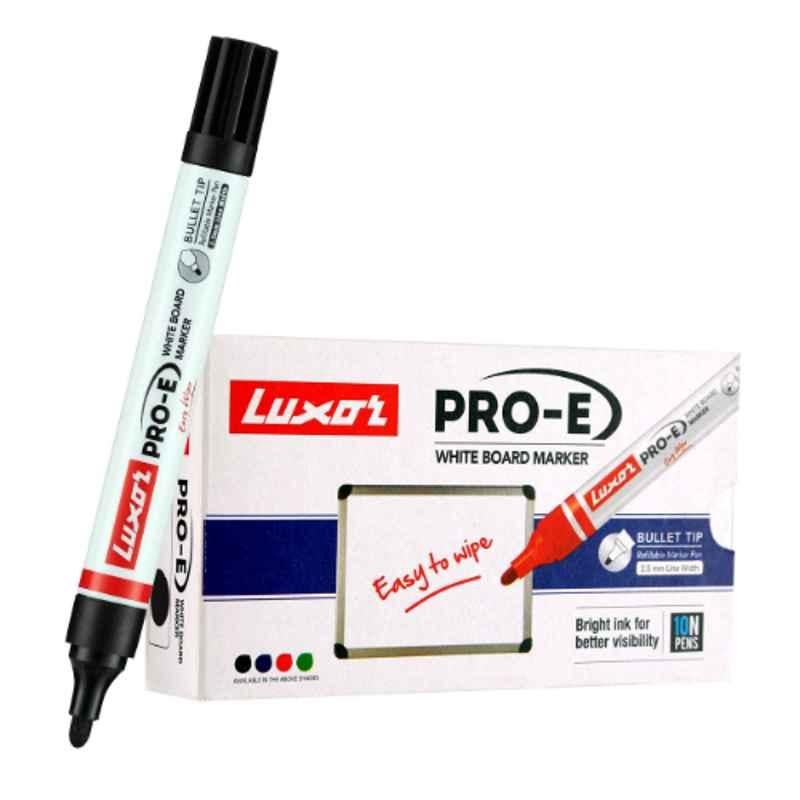 Luxor Pro-E Black Plastic Refillable White Board Marker, 1885 (Pack of 500)