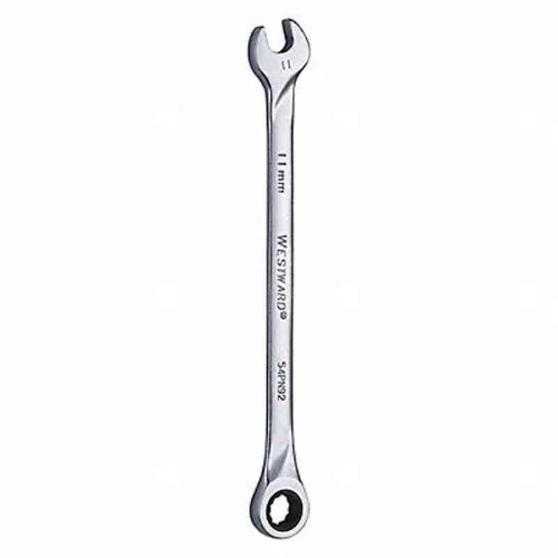 Westward 7-5/8 inch Alloy Steel Chrome Ratchet Wrench, 54PN92