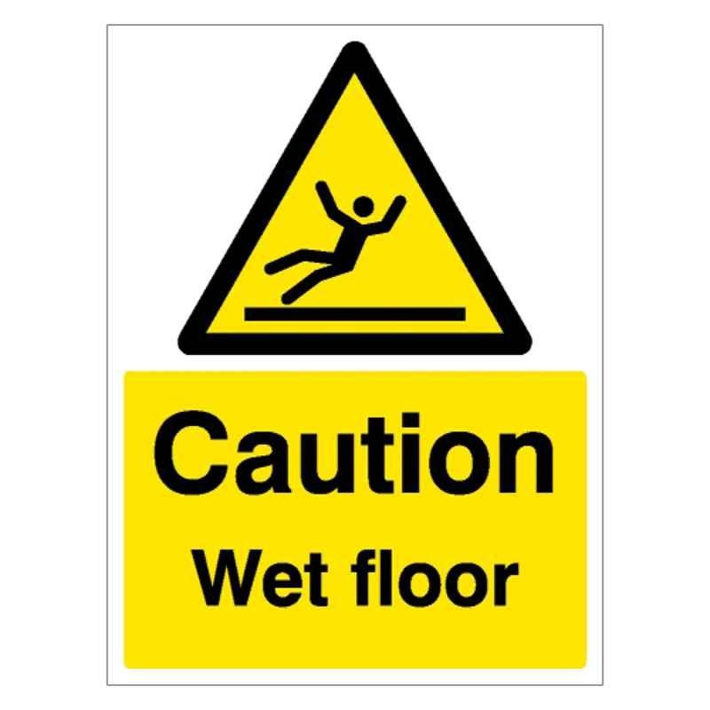 SUNSIGNS 900x457mm Vinyl & ACP Sheet Caution Wet Floor Signage, SN0049VNLM3HPIFAW