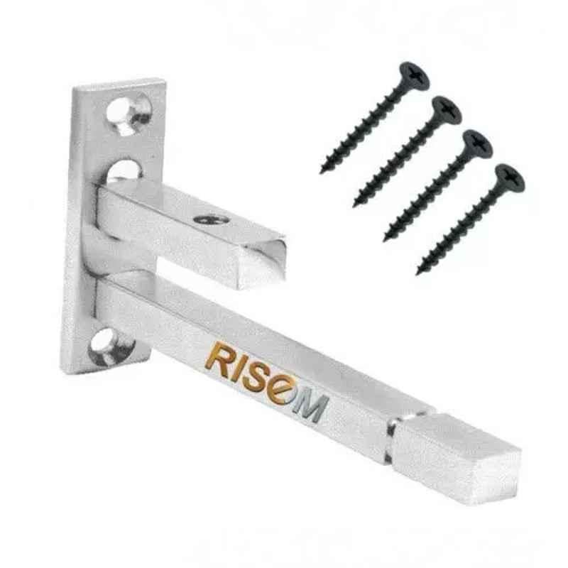 RiseOm 4 inch Stainless Steel F Type Adjustable Shelf Support Bracket, AK-OEM3-30GW (Pack of 4)