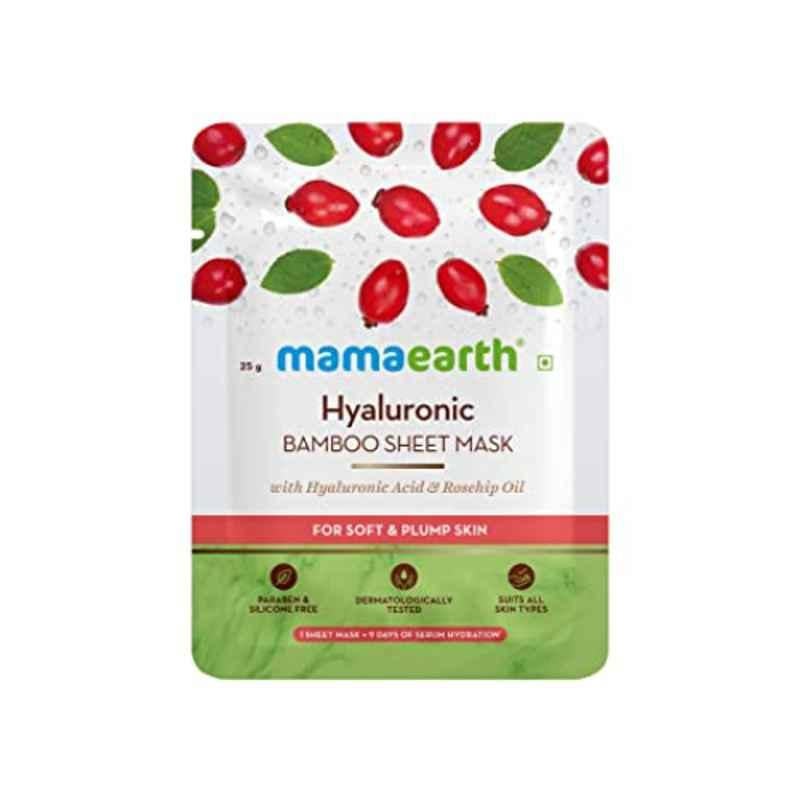 Mamaearth 25g Hyaluronic Bamboo Sheet Mask with Rosehip Oil, MAE2009