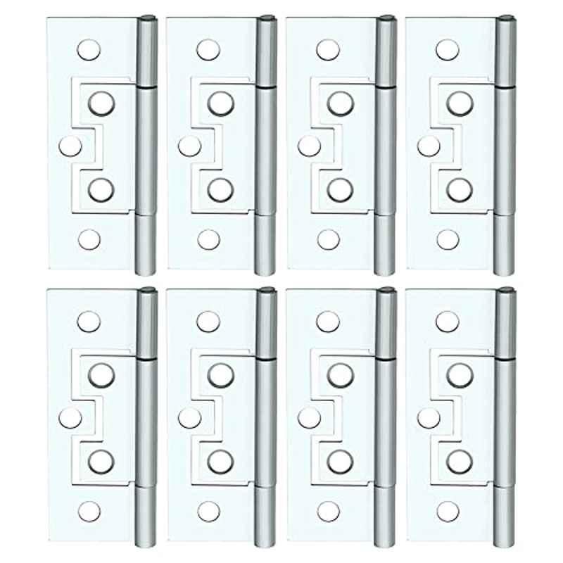 Screwtight 2.5 inch Iron Chrome Finish Cabinet & Door Flush Hinge, â€ŽS170704CP-8 (Pack of 8)