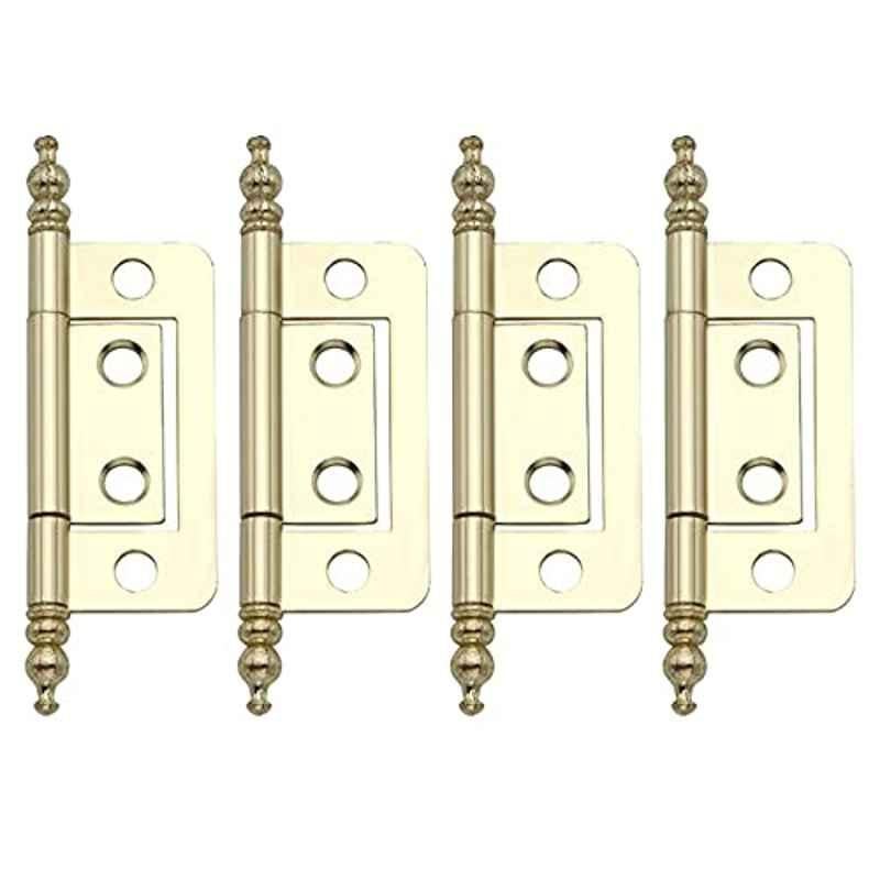 Screwtight 2 inch Iron Brass Finish Finial Hinge, â€ŽS171601EB-4 (Pack of 4)