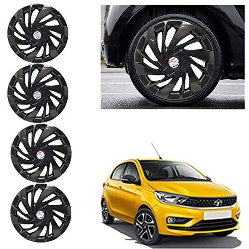 Auto Pearl 4 Pcs 13 inch ABS Black Car Wheel Cover Set for TATA Tiago 2020 XB, XE & XM