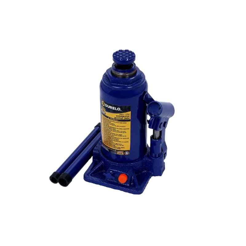 Durelo 12 Ton Blue Hydraulic Bottle Jack For Trucks With Advance Load Limiting Device, DBJ-12W
