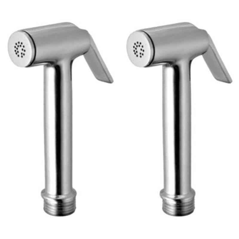 Drizzle Solo 2 Pcs Brass Chrome Finish Silver Health Faucet Head Set, AHFSOLO2