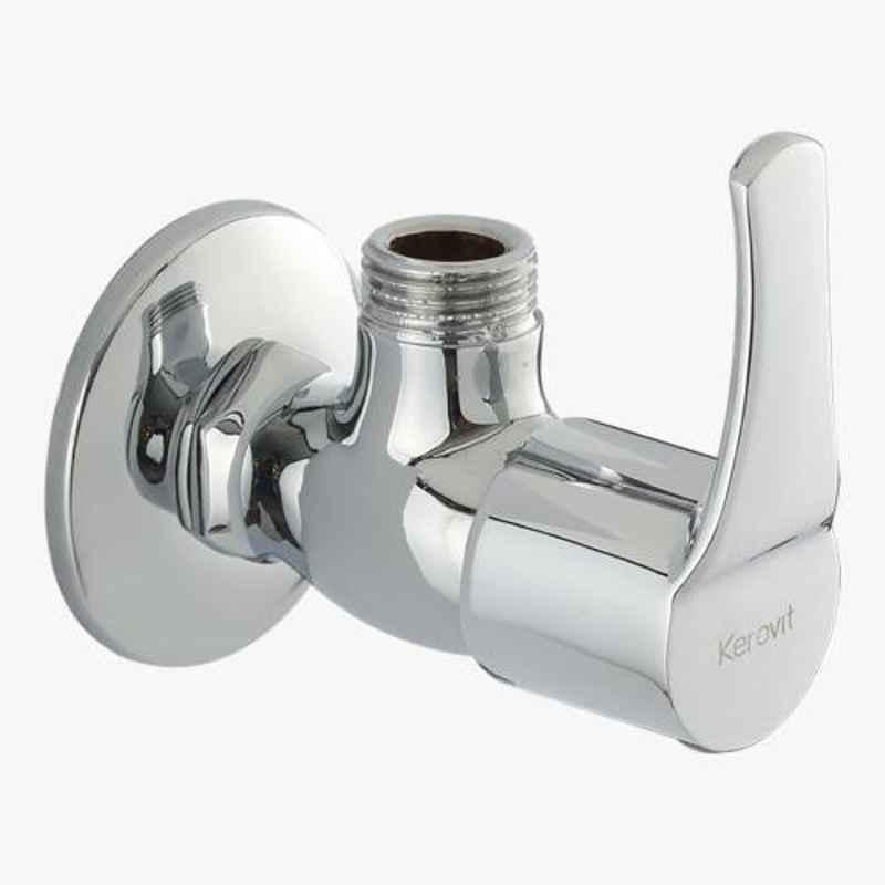 Kerovit Infinit Silver Chrome Finish Angular Valve with Flange, KB2011003