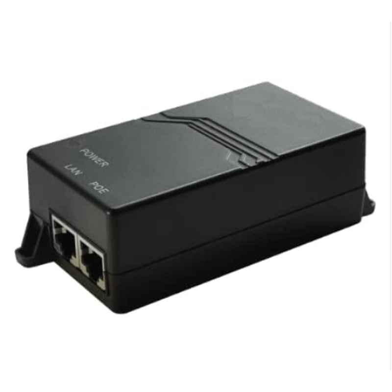 Hanutech 10/100Mbps 48V Black 1 Channel PoE Injector