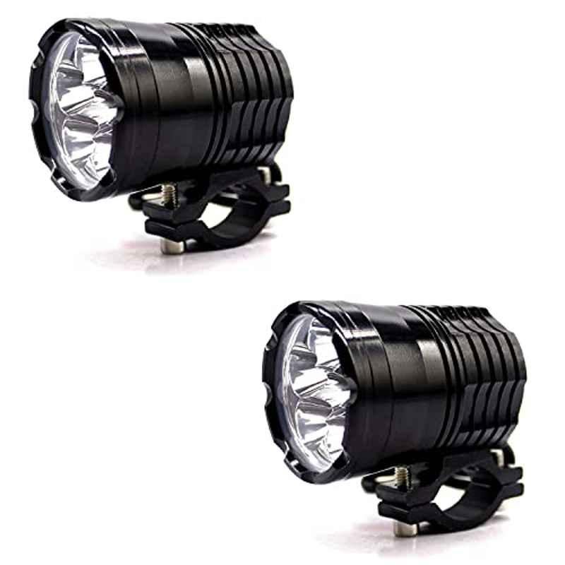 AllExtreme Exaf6Lp2 6 Led Cree Smd Projector Auxiliary Fog Lamp Spot Flood Beam Worklight For Cars Motorcycle And Bikes (18W, White Light), (Pack of 2)
