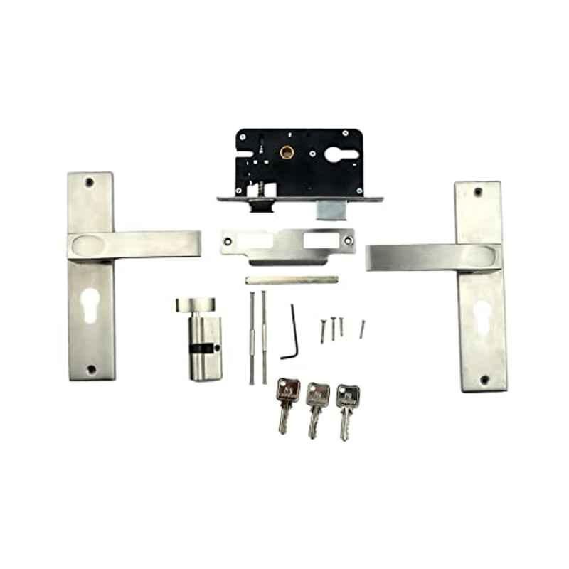 Voltizi â€ŽFasino 8 inch â€ŽStainless Steel â€ŽMatt Finish Mortise Main & Bedroom Lock Set