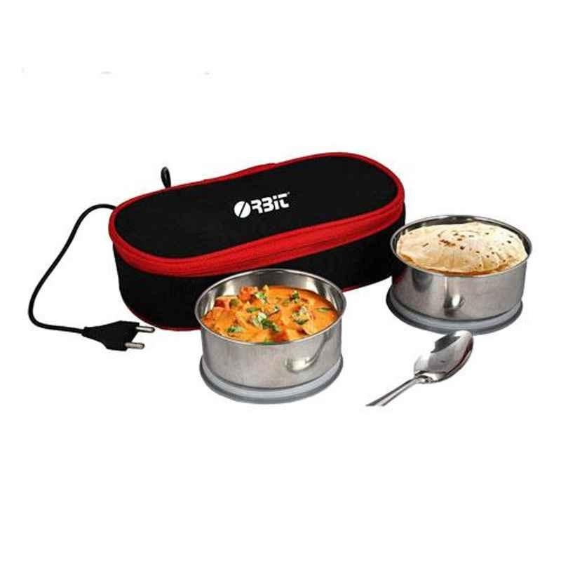 Orbit Softline 2 Containers Black Electric Lunch Box with Bag