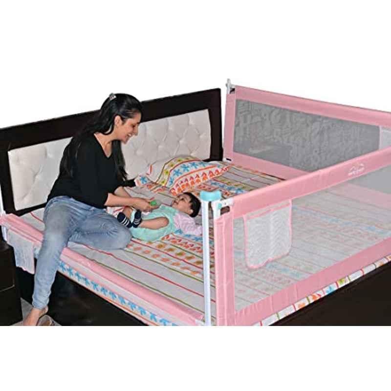 Safe-O-Kid 6x2.1ft Pink Plain Bed Rail Guard for Kids, SOK9BDR3P040 (Pack of 2)