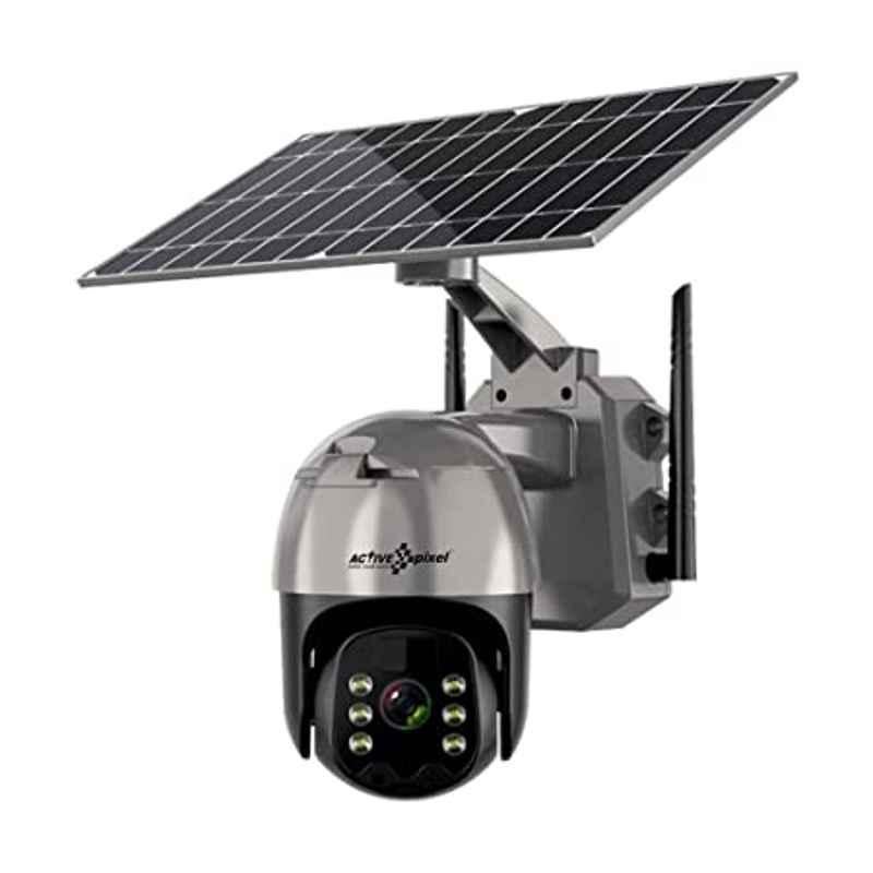 Active Pixel 4G Solar Ubox 2MP 1080p ABS SIM Card Supported Wireless Security CCTV Camera with Two-Way Audio, PIR Motion Detection & Pan Tilt