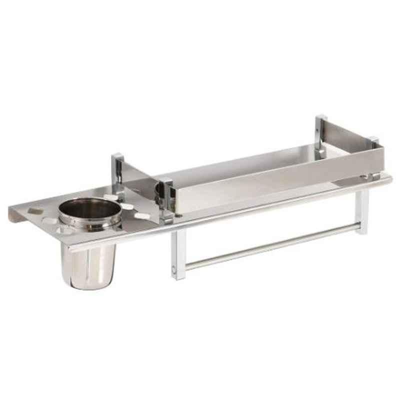 Pebble Stainless Steel Glossy Chrome Finish Multi-Purpose Shelves