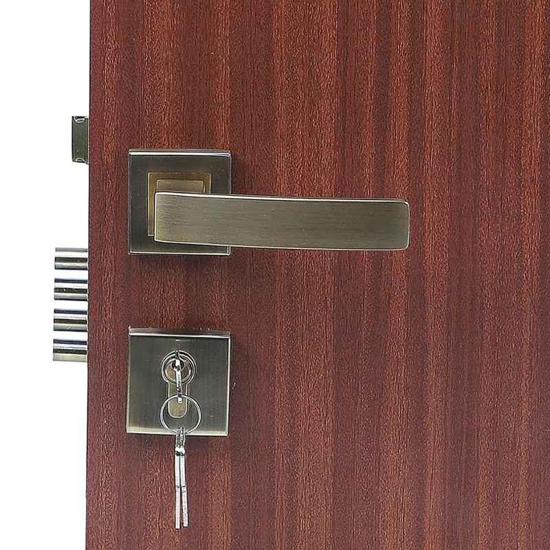 Handle Waala Rose LB-10001 60mm Stainless Steel Antique Brass Finish Both Side Key Mortise Door Lock Set