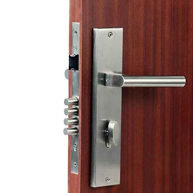 Homexpert MG301 10 inch 60mm Stainless Steel Satin Finish Cylindrical Plate One Side Key Mortise Door Lock Set
