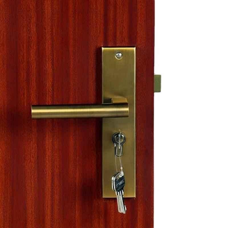 Homexpert MG301 8 inch 60mm Stainless Steel Antique Brass Finish Cylindrical Plate Both Side Key Mortise Door Lock Set