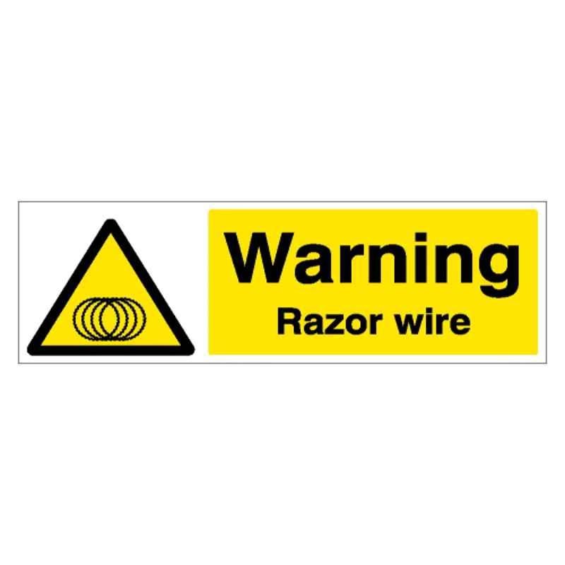 SUNSIGNS 600x200mm Vinyl & Sun Board Warning Razor Wire Signage, SN0159VNLM1HPIAAM