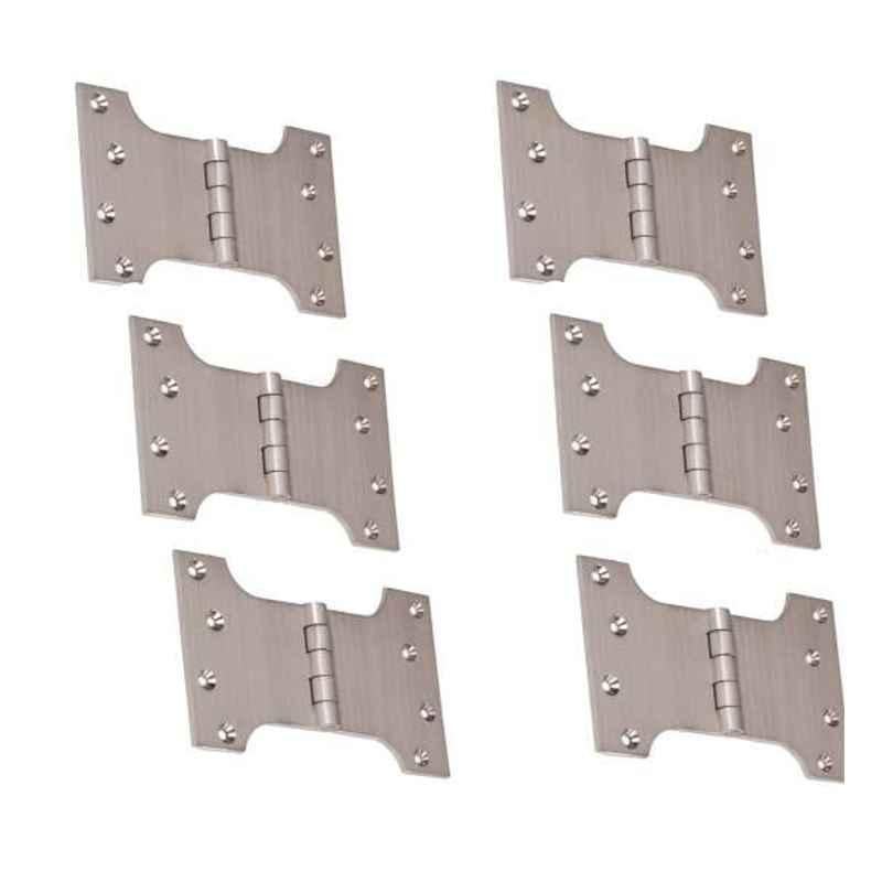 Smart Shophar 3x3x3 inch Brass Nickel Silver Parliament Hinge, SHA10HG-PARL-NS3X3X3-P6 (Pack of 6)