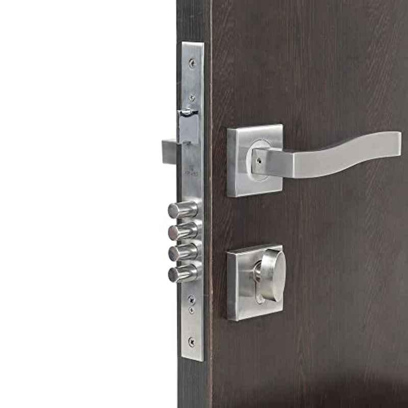 Homexpert Rose Viva-R-OSK 60mm Stainless Steel Silver One Side Key Mortise Door Lock Set