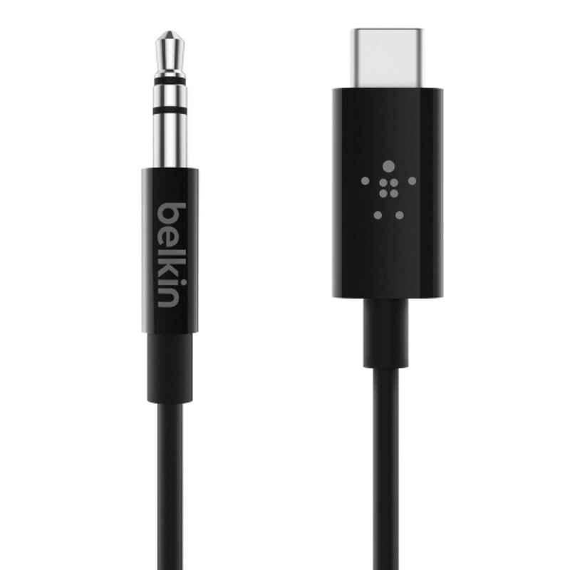 Belkin Rockstar 3.5mm USB C to Audio Cable, F7U079bt03-BLK