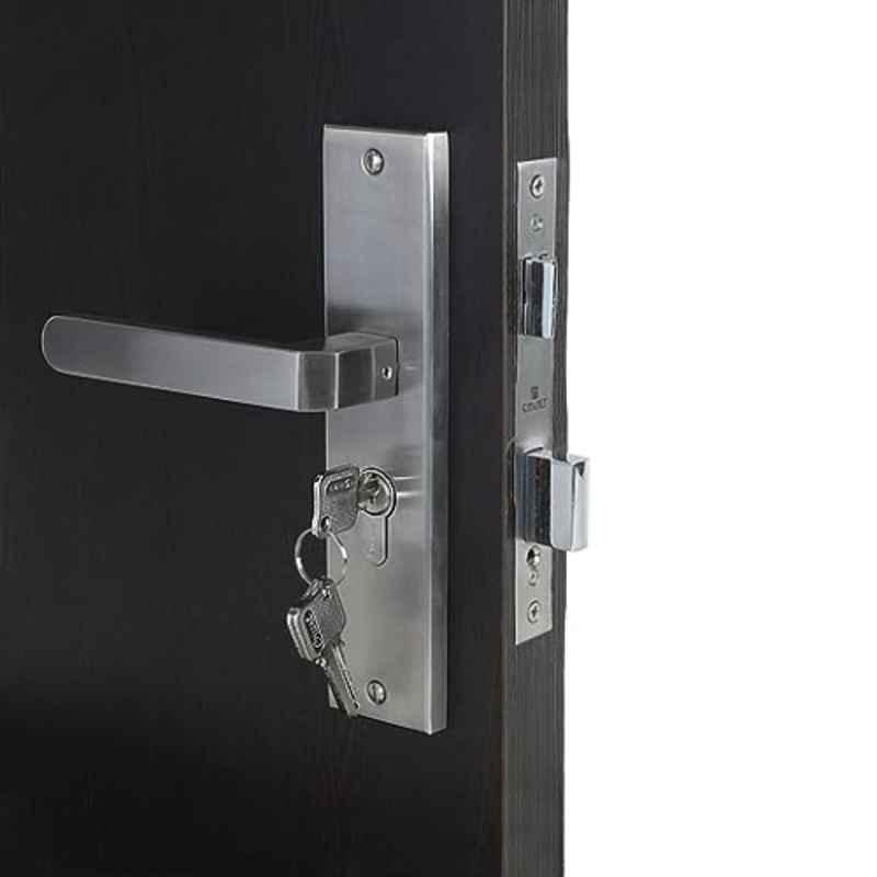 Homexpert LB303 8 inch 60mm Stainless Steel Silver Cylindrical Plate One Side Key Mortise Door Lock Set