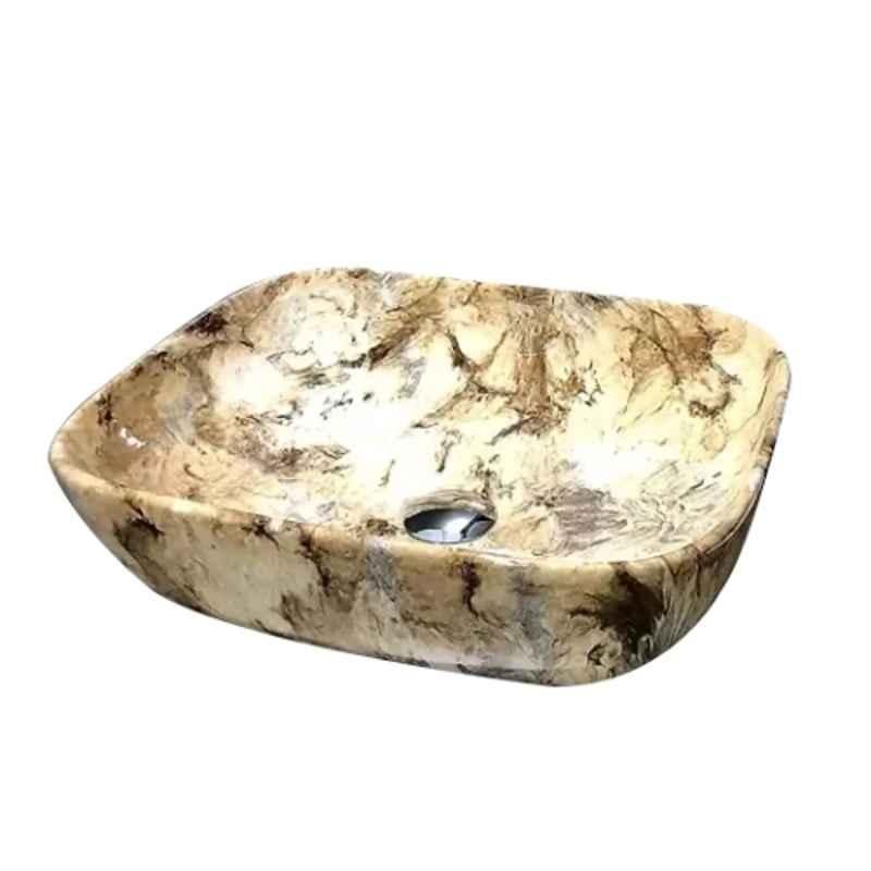 Hisre 45x33x12.7cm Ceramic Multicolour Table Top Wash Basin, SKT1072