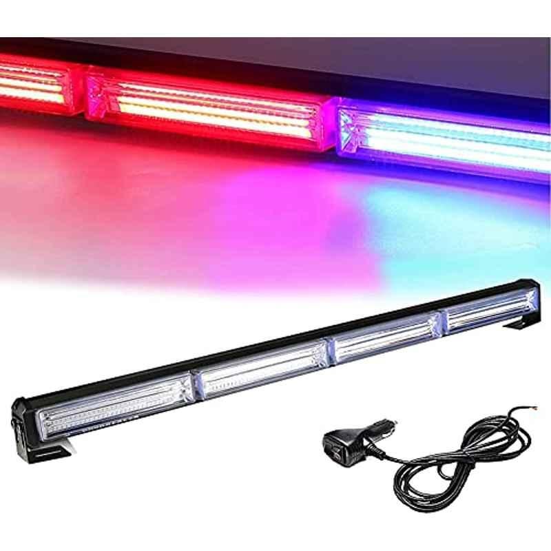 Miwings LED Police Strobe Light Flasher Bar 24 inch Cob 42W LED Lights, Safety Flashing Police Light Bars with Cigar Lighter for Heavy Vehicles