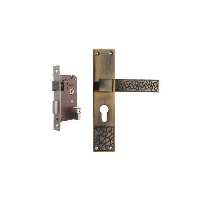 Plaza Venice Antique Finish Handle with 200mm Pin Cylinder Mortice Lock & 3 Keys