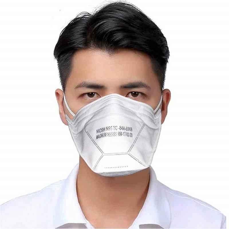 Magnum N95 White Flat Fold Respirator Mask (Pack of 5)