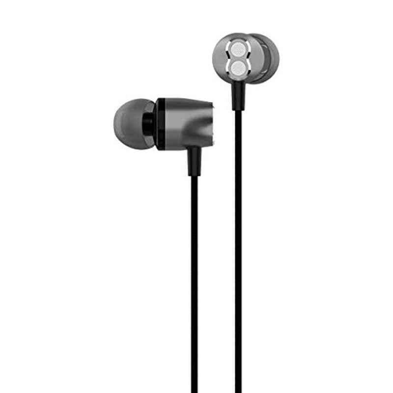 Tessco CH-235 Silver In-Ear Wired Earphones with Extra Bass, Noise Cancelling Support, Built-in Mic & Volume Control