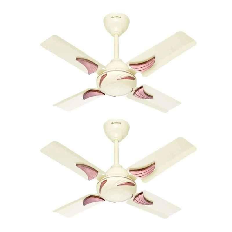 Maxotech Polo 50W Ivory 4 Blade Ultra High Speed Ceiling Fan, Sweep: 600 mm (Pack of 2)
