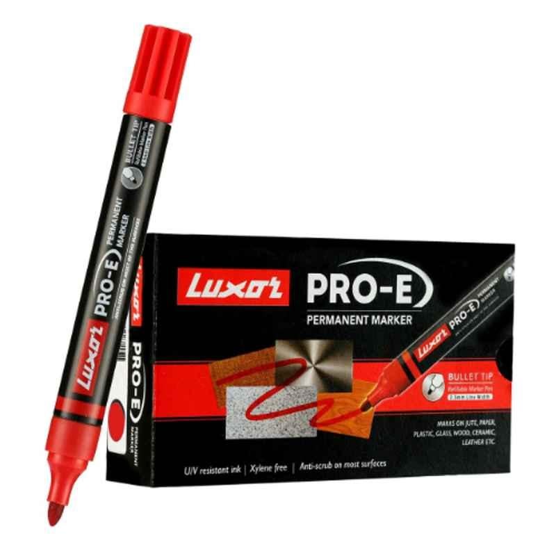 Luxor Pro-E Red Refillable Permanent Marker, 1884 (Pack of 500)
